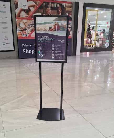 A2 Retail Sign Holder Double Sided Snap Frame Black