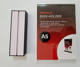 Black Acrylic Base Sign Holder A5