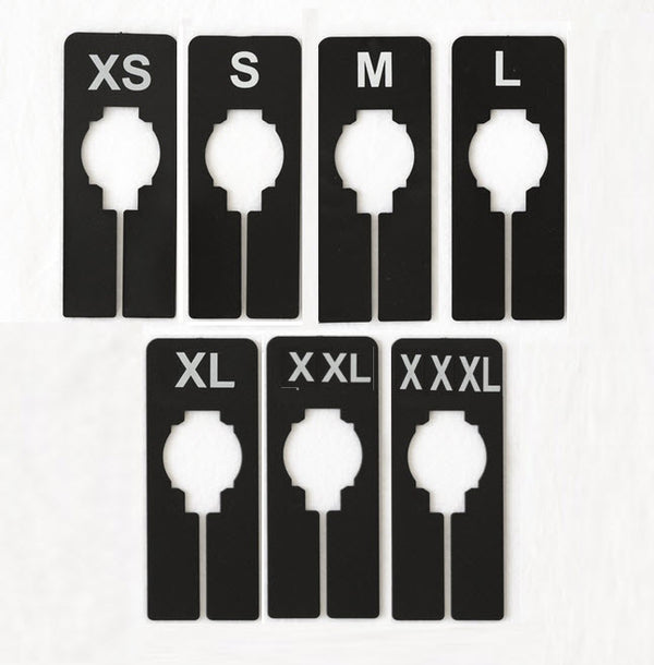 Rack Dividers Black Rectangular Sizes XS-XXXL Set of 7