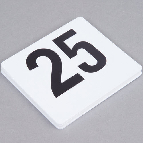Table Number Set 1-25 White