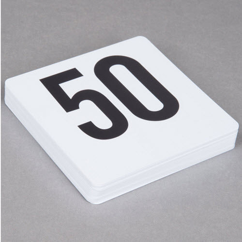 Table Number Set 1-50 White