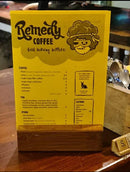 A6 Menu / Table Talker Wooden Base