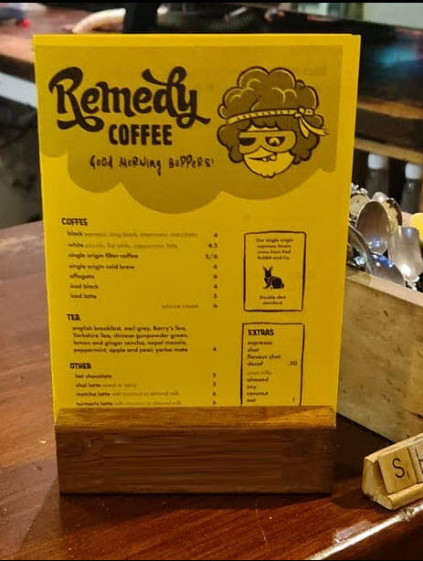 A6 Menu / Table Talker Wooden Base