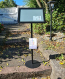 Waterproof A3 Black Round Pole Snap Frame Menu / Display  Stand