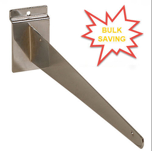 Slatwall Chrome Shelf Bracket 300mm  Bulk pack of 10 units