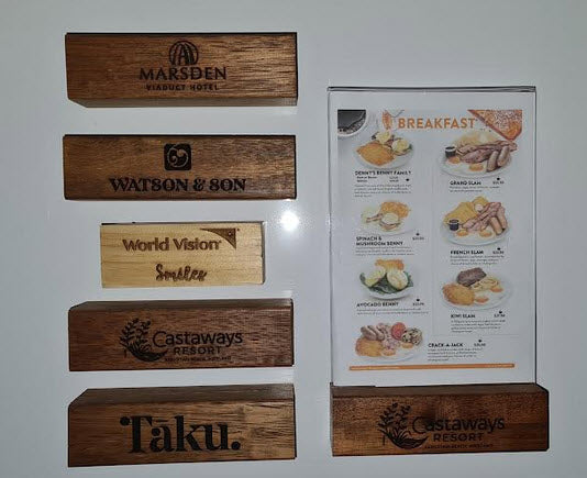 A5 Menu / Table Talker Wood Base