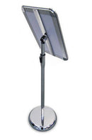 Floorstanding Radius Silver A3 Adjustable Snap Frame Display Stand - Landscape / Portrait