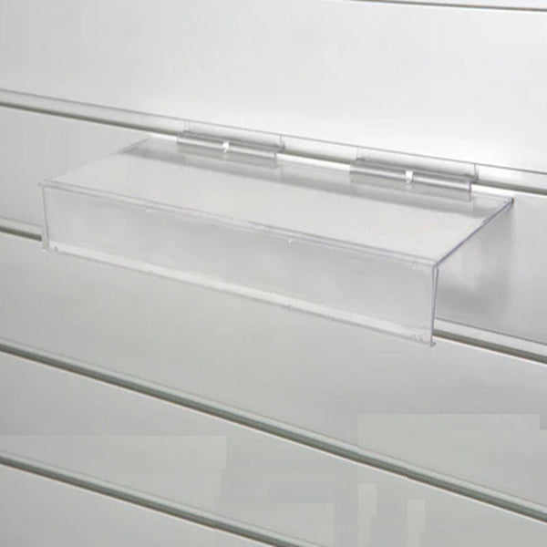 Slatwall Polycarbonate Shoe Display Shelf with Ticket Holder