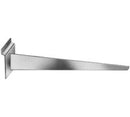 Slatwall Chrome Shelf Support Bracket.  200mm length  Supports Glass, Acrylic, Timber, or Melteca Shelves