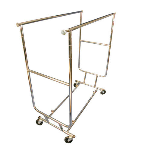 Double Collapsible Chrome Garment Rack