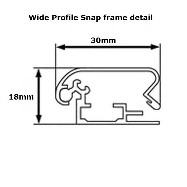 Wide Profile 32mm Silver Snap Frame Size A3